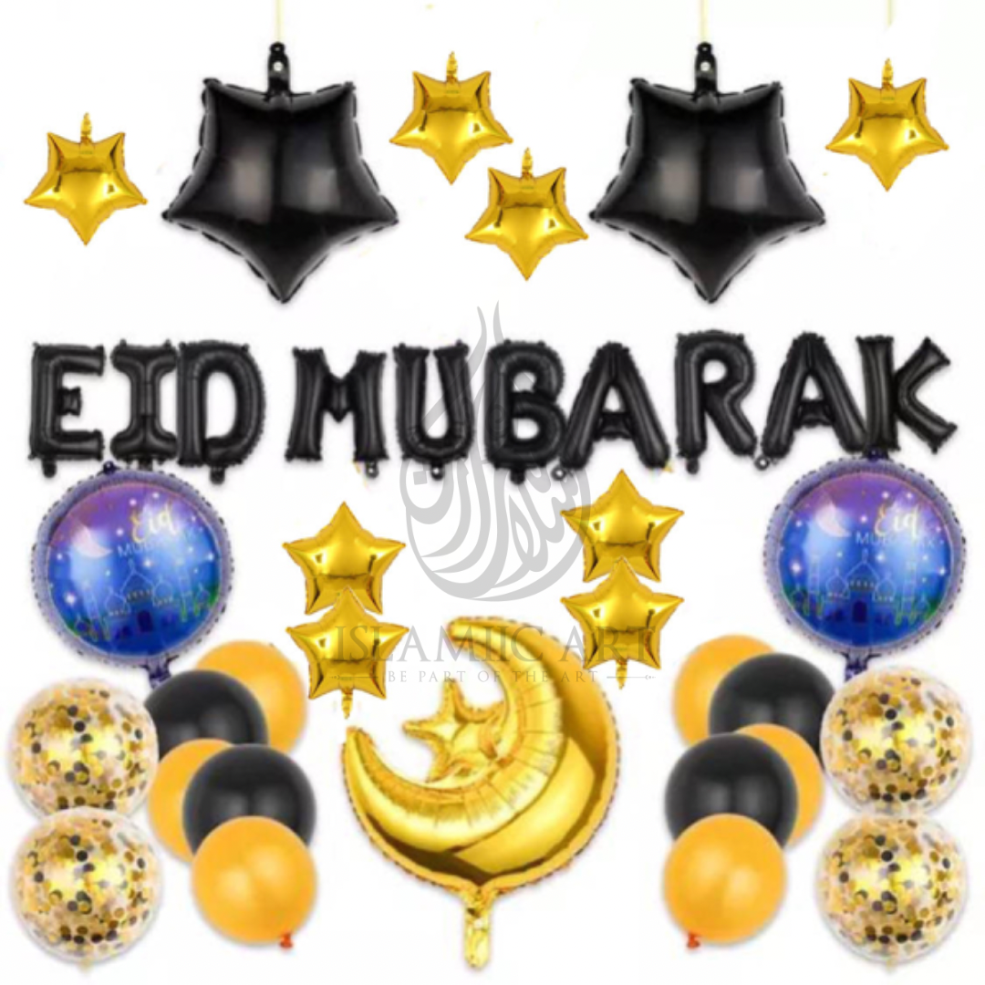 Ballon Deko - EID MUBARAK - schwarz